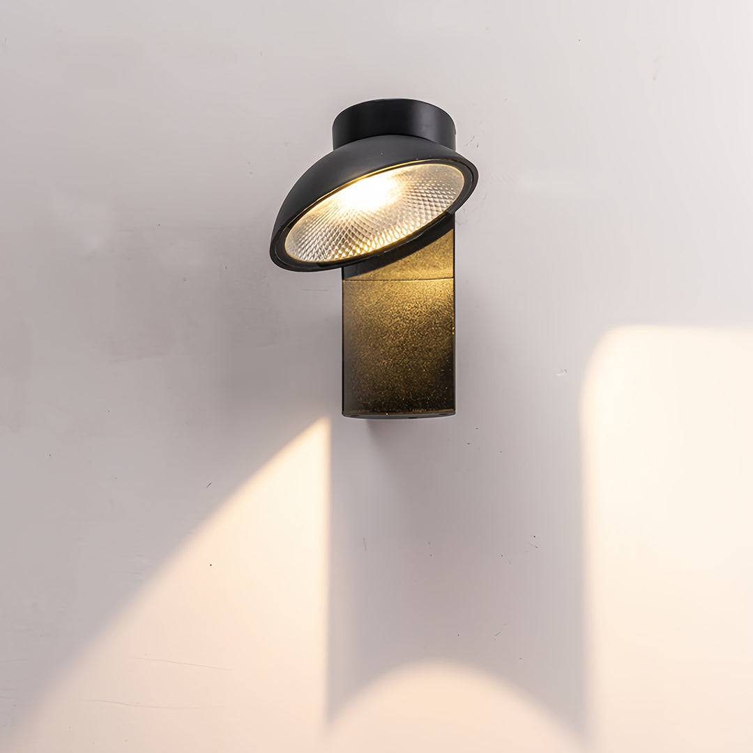 Minimalist Outdoor Wall Sconce, Set of 2 — Black Aluminum, Clear Glass, 12W LED, IP65 Weatherproof
