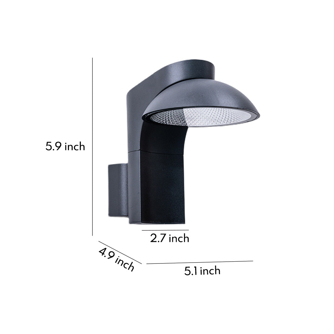 Minimalist Outdoor Wall Sconce, Set of 2 — Black Aluminum, Clear Glass, 12W LED, IP65 Weatherproof