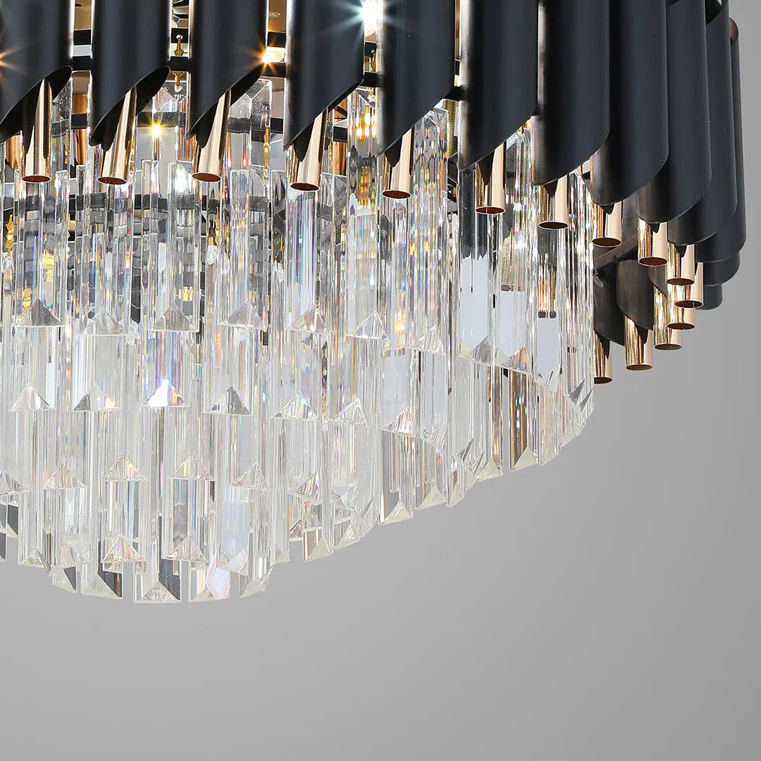 Luxury Black Ceiling Fan with Light and Transparent PC Blades, Iron Construction Luxe