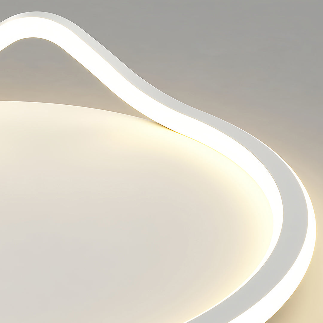 Minimalist Geometric LED Flush Mount — Iron, Silicone Shade, 3-Step Dimming (3000K–6000K), 16.5" or 20.5"