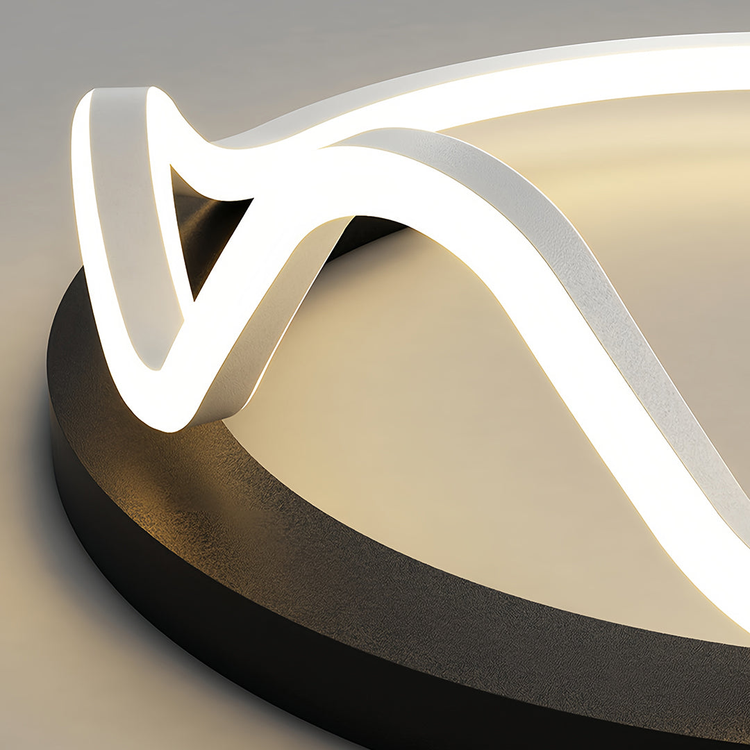 Minimalist Geometric LED Flush Mount — Iron, Silicone Shade, 3-Step Dimming (3000K–6000K), 16.5" or 20.5"