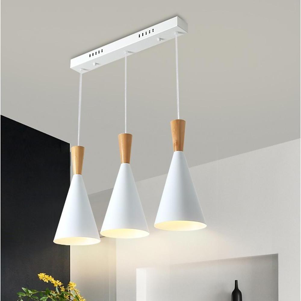 Modern Cone Cluster Pendant Light — White Metal, 1- or 3-Light, E27 LED, Adjustable Cord