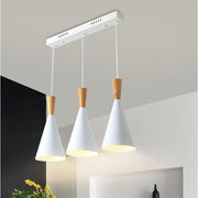 Modern Cone Cluster Pendant Light — White Metal, 1- or 3-Light, E27 LED, Adjustable Cord
