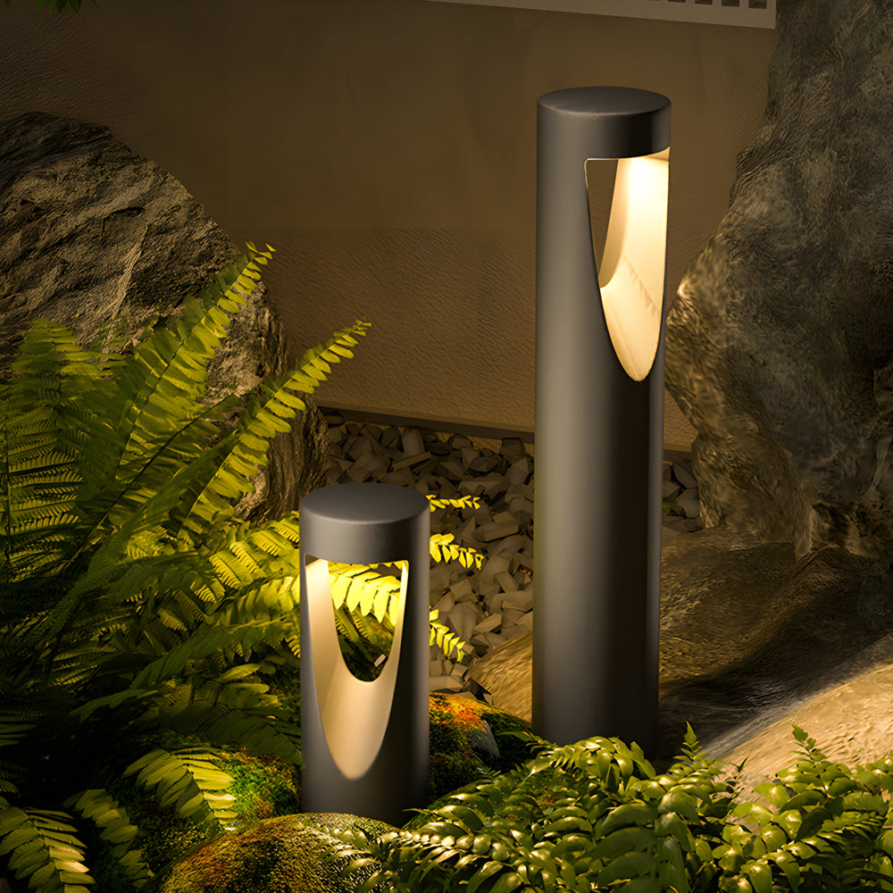 Minimalist Cylinder Bollard Path Light — Aluminum, 12W LED, 3000K, IP65, 11.8" or 23.6"