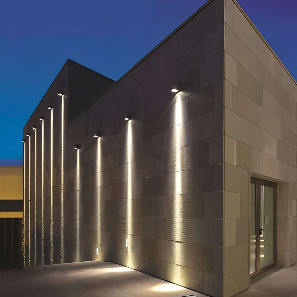 Modern Facade Up/Down Wall Light — Die-Cast Aluminum, Tempered Glass, 24W LED, IP65, Three Color Temperatures