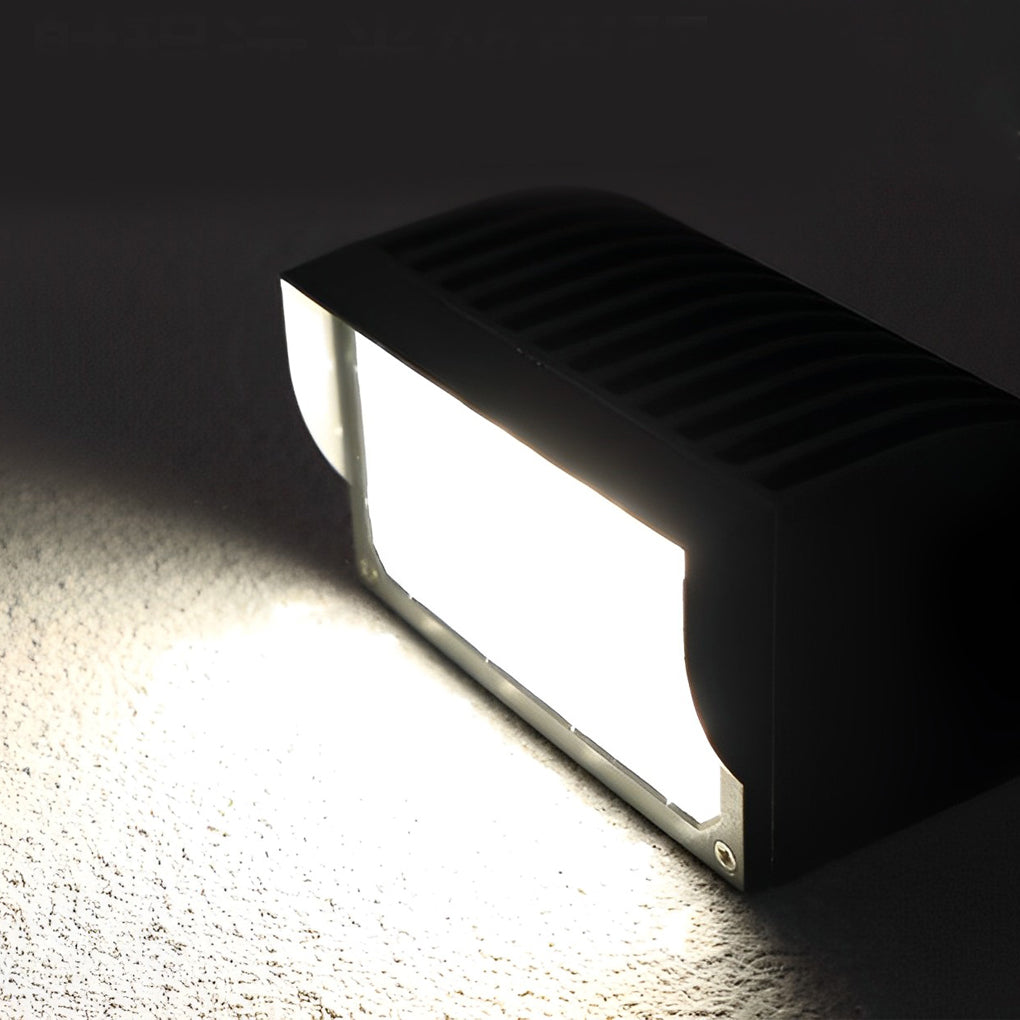 Modern Facade Up/Down Wall Light — Die-Cast Aluminum, Tempered Glass, 24W LED, IP65, Three Color Temperatures