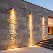 Modern Facade Up/Down Wall Light — Die-Cast Aluminum, Tempered Glass, 24W LED, IP65, Three Color Temperatures