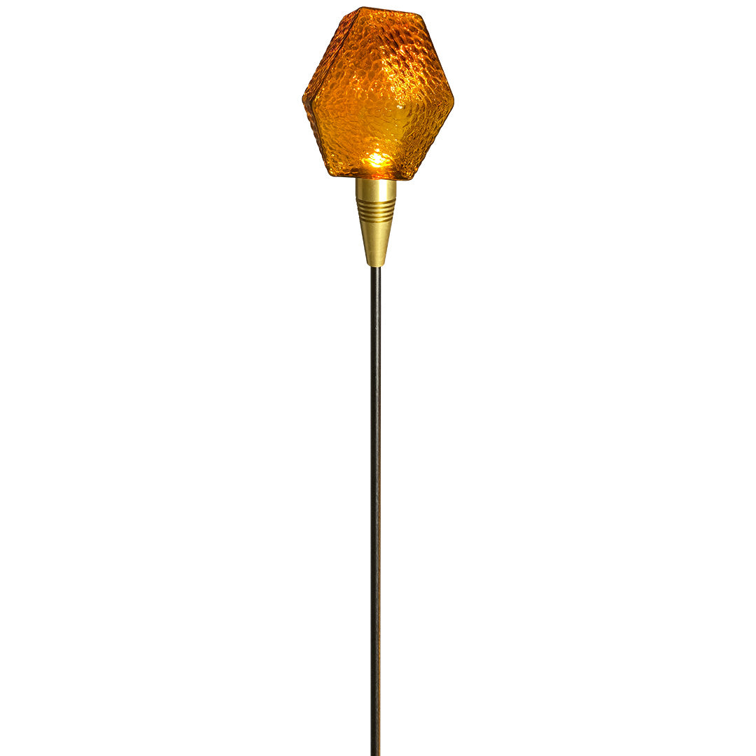 Diamond-Cut Glass Sphere Path Light — Aluminum, 2W LED, IP65, Adjustable Height, DC24V Hardwired