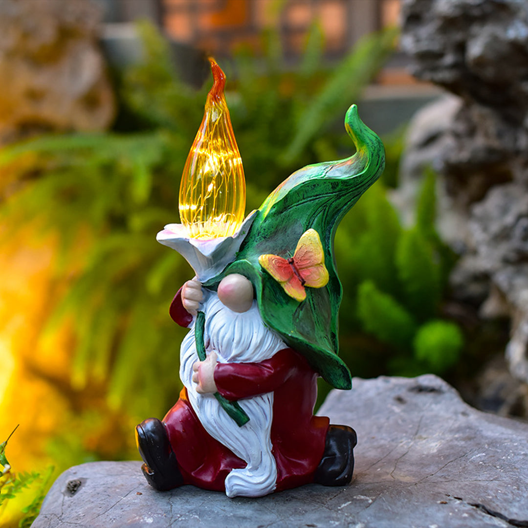Solar Gnome Garden Novelty Lights — Resin, LED, Dusk-to-Dawn, IP44, 4 Designs