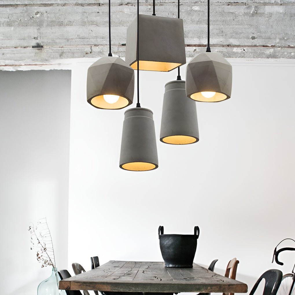 farmhouse chandelier industrial style cement pendant hanging lamp