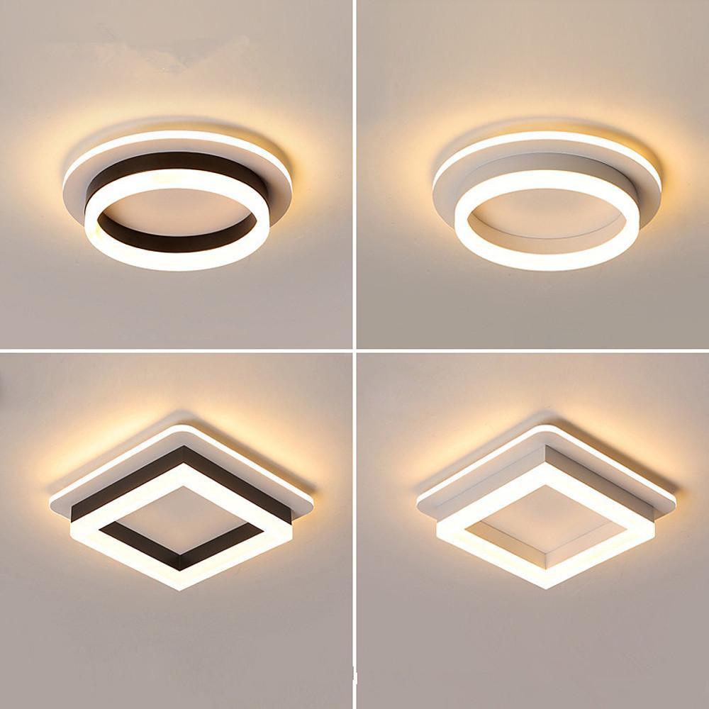 Square Flush-Mount Ceiling Light — Metal and Acrylic, 2-Light LED, 3000–6000K, 10"
