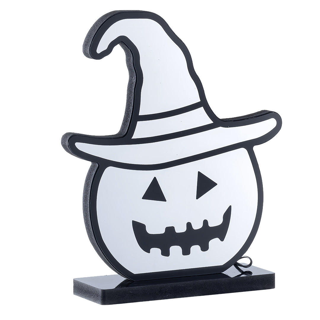 Halloween Pumpkin with Witch Hat Novelty Light — Acrylic, USB 5V, 5W LED, Dual-Color Hat with Warm Yellow Face