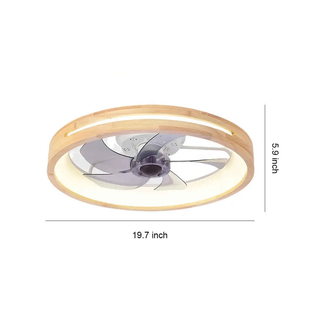 Low Profile Five-Blade Ceiling Fan with Dimmable LED Light Luxe