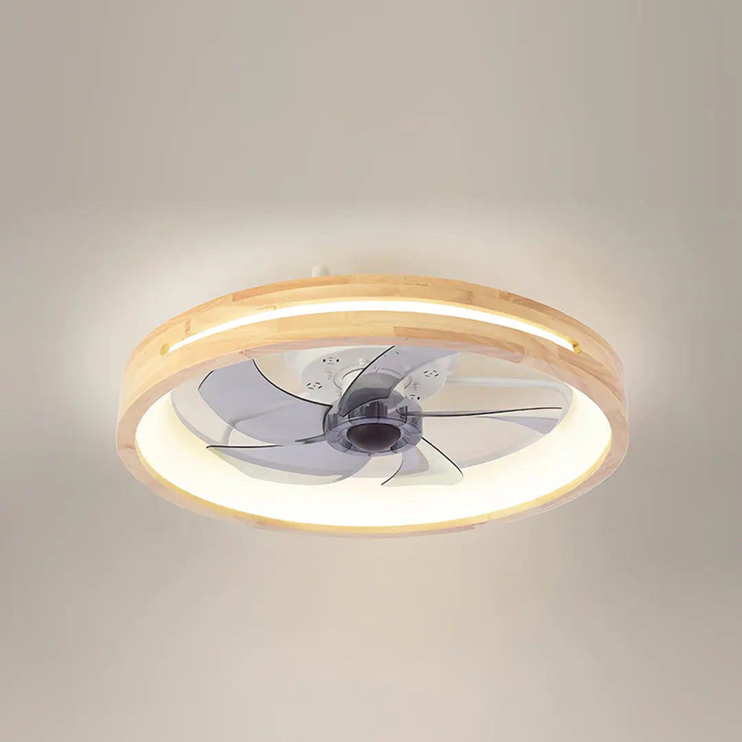 Low Profile Five-Blade Ceiling Fan with Dimmable LED Light Luxe