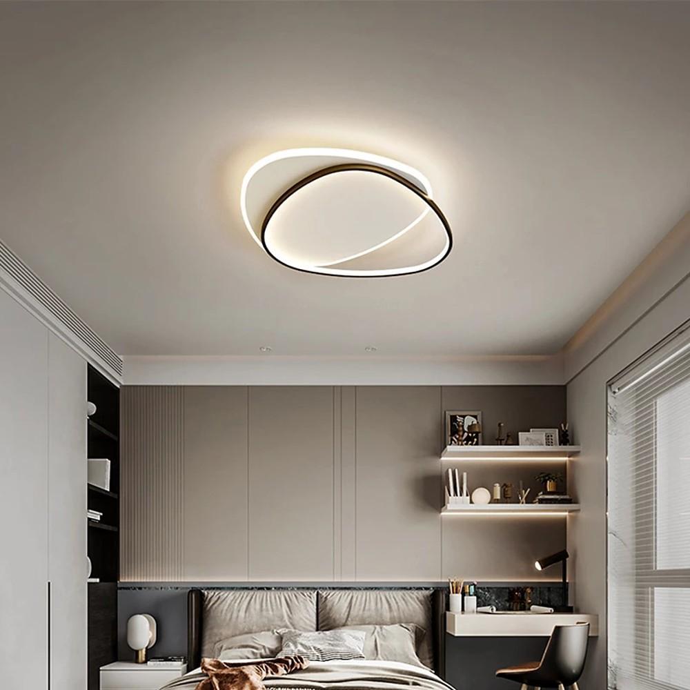 Rounded Triangle LED Flush-Mount Ceiling Light — Aluminum Alloy & Acrylic, 30/38W, 3000K/4000K/6000K, 18" or 22"