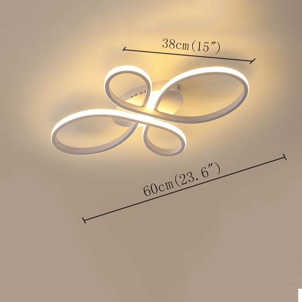 Intertwined Flower Flush-Mount LED Ceiling Light — Aluminum, 1-Light, 37W, Dimmable with Remote, 2800K–7000K, 24" Wide