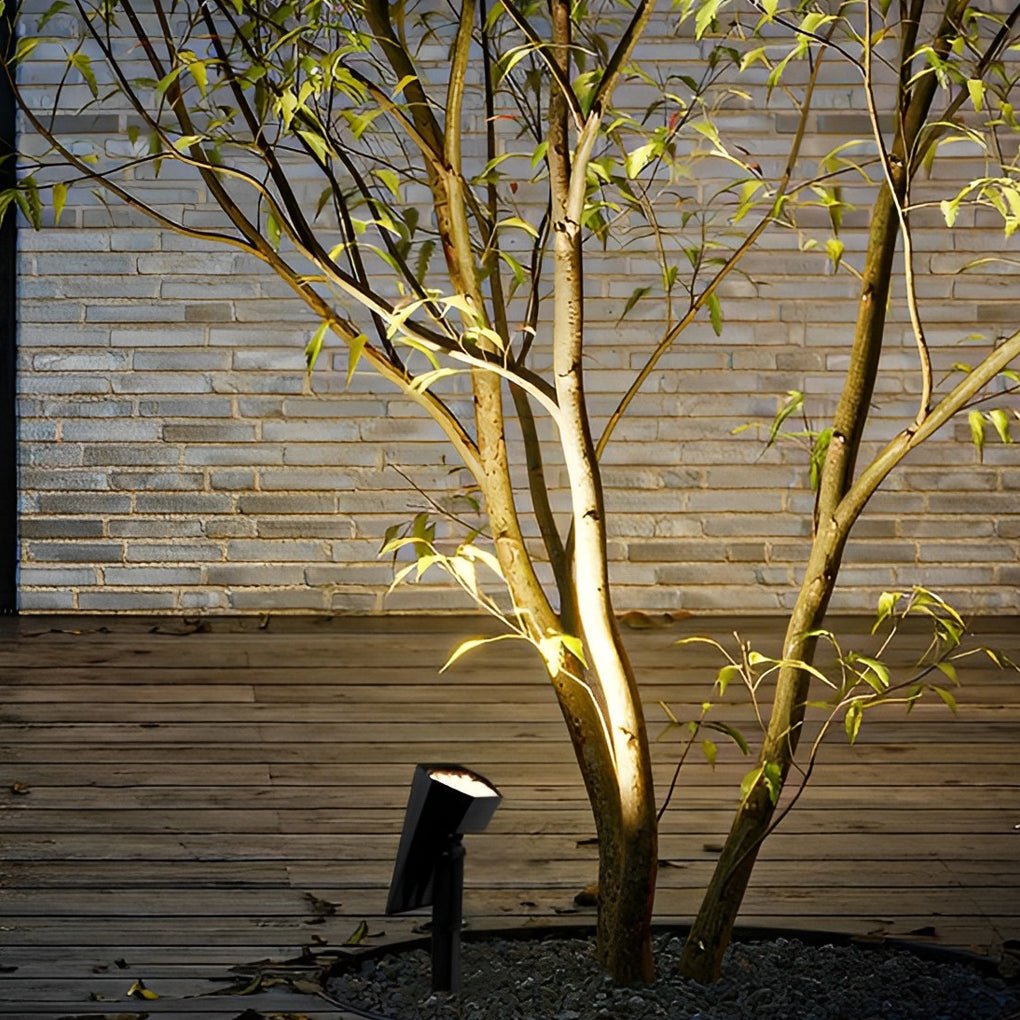 Adjustable-Angle Solar Flood Spike Spotlight — Die-Cast Aluminum, LED, Warm White / RGB, IP65 Weatherproof
