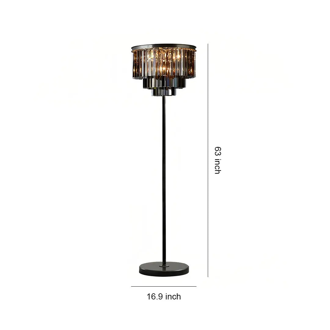 Luxury Standing Crystal Floor Lamp - American Glamorous Decorative Light Luxe