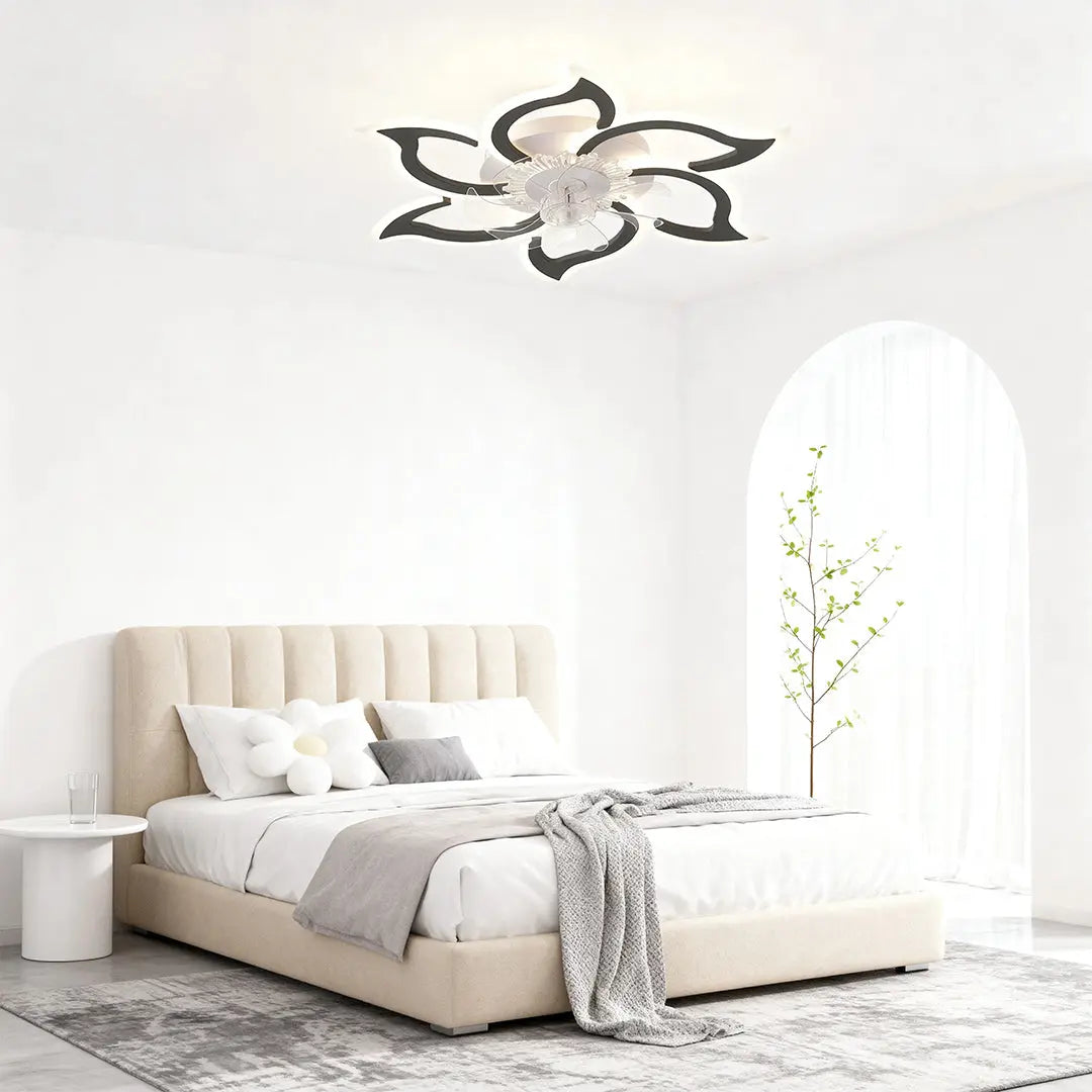 Minimalist Ceiling Light with Integrated Ultra-Quiet Fan Luxe