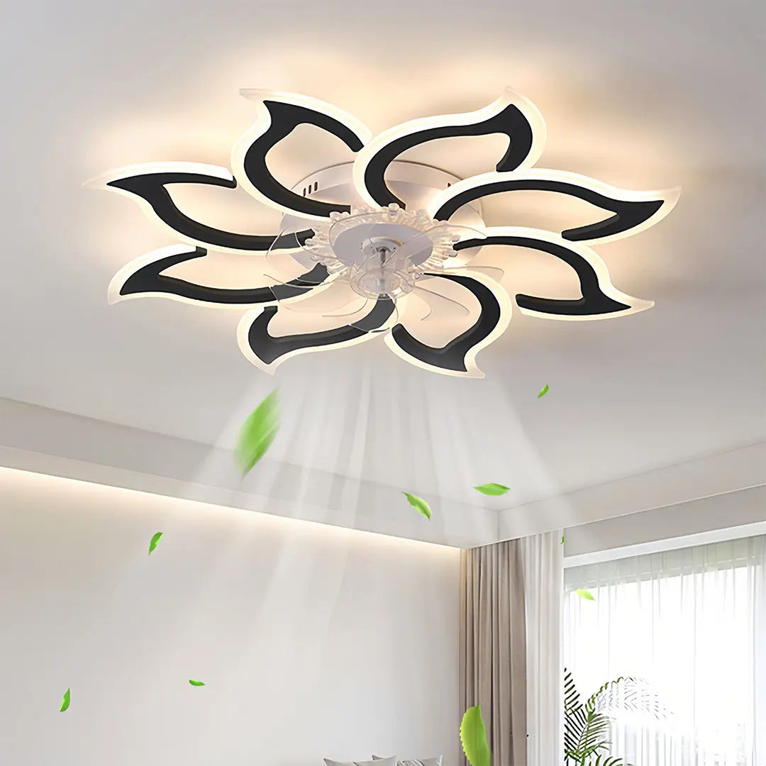 Minimalist Ceiling Light with Integrated Ultra-Quiet Fan Luxe