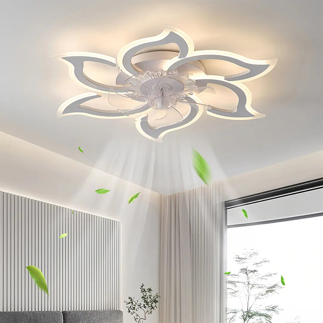 Minimalist Ceiling Light with Integrated Ultra-Quiet Fan Luxe