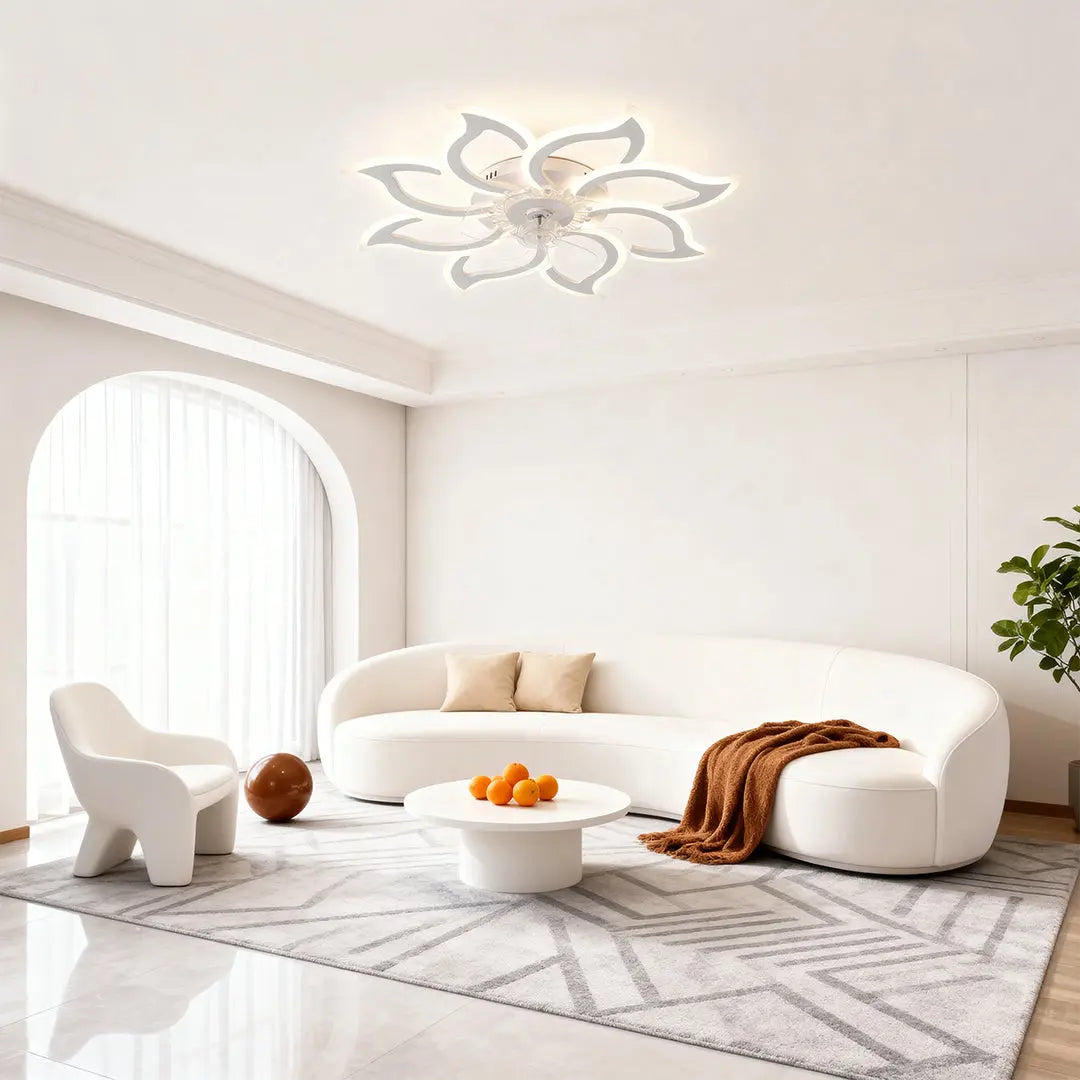 Minimalist Ceiling Light with Integrated Ultra-Quiet Fan Luxe