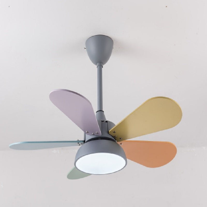 Colorful Modern Kids' Ceiling Fan with Light — Wood, 45" Diameter, 20W, Remote Control