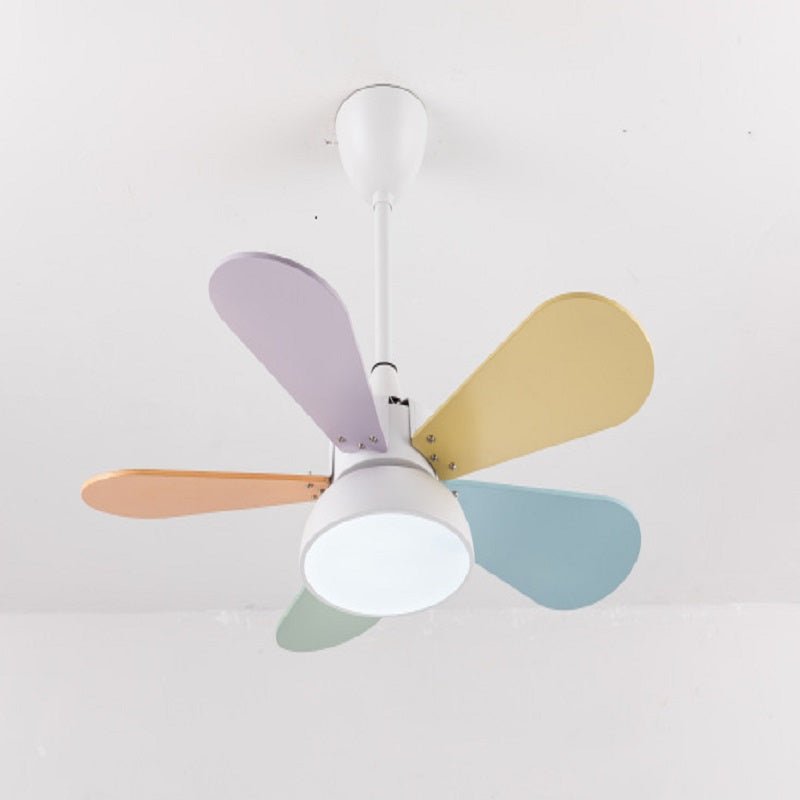 Colorful Modern Kids' Ceiling Fan with Light — Wood, 45" Diameter, 20W, Remote Control