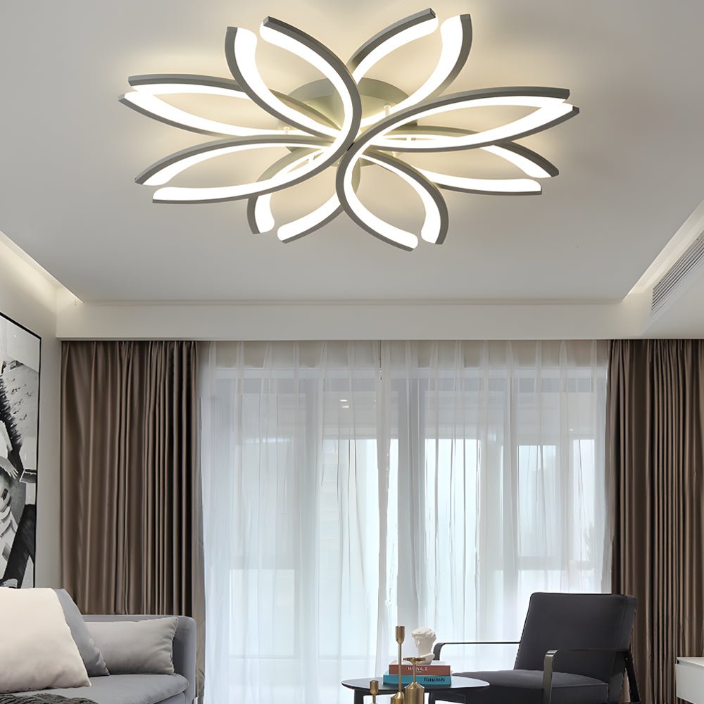 flower shaped led flush mount ceiling light fixture in whitegray for living room