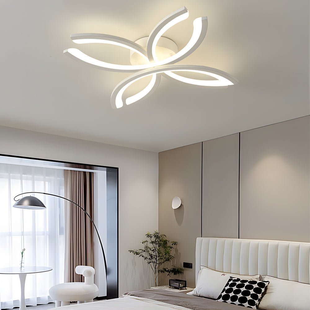 flower shaped led flush mount ceiling light fixture in whitegray for living room