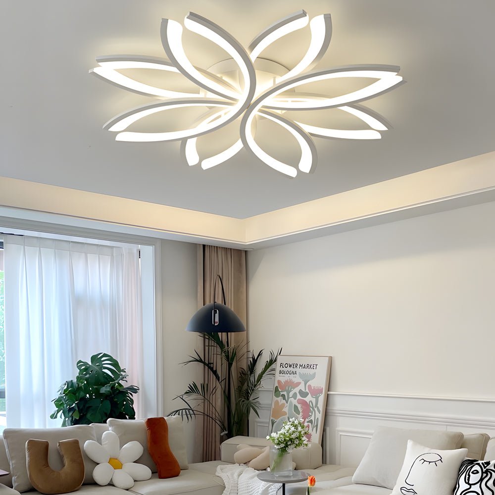 flower shaped led flush mount ceiling light fixture in whitegray for living room
