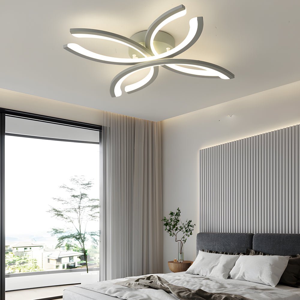 flower shaped led flush mount ceiling light fixture in whitegray for living room