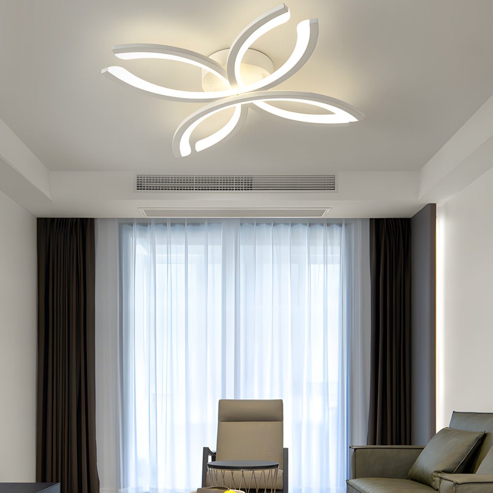 flower shaped led flush mount ceiling light fixture in whitegray for living room