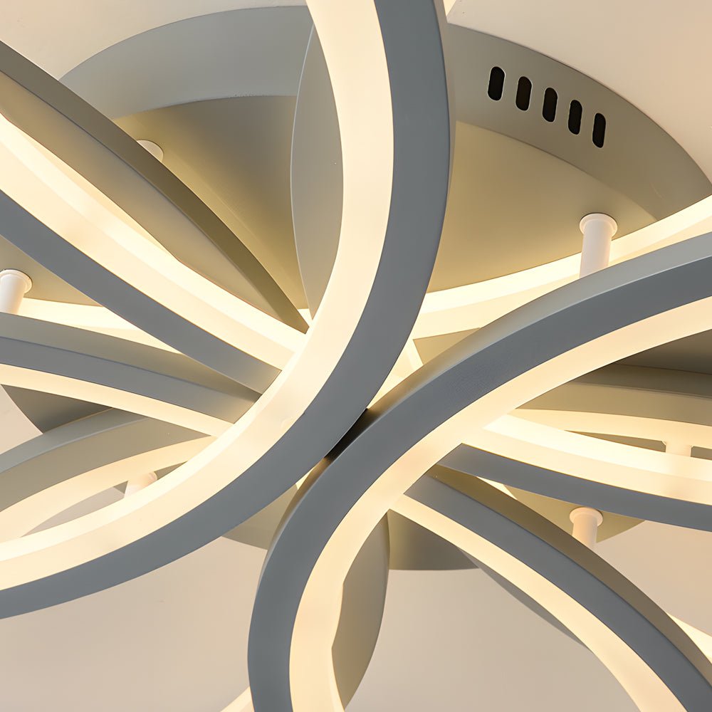 flower shaped led flush mount ceiling light fixture in whitegray for living room