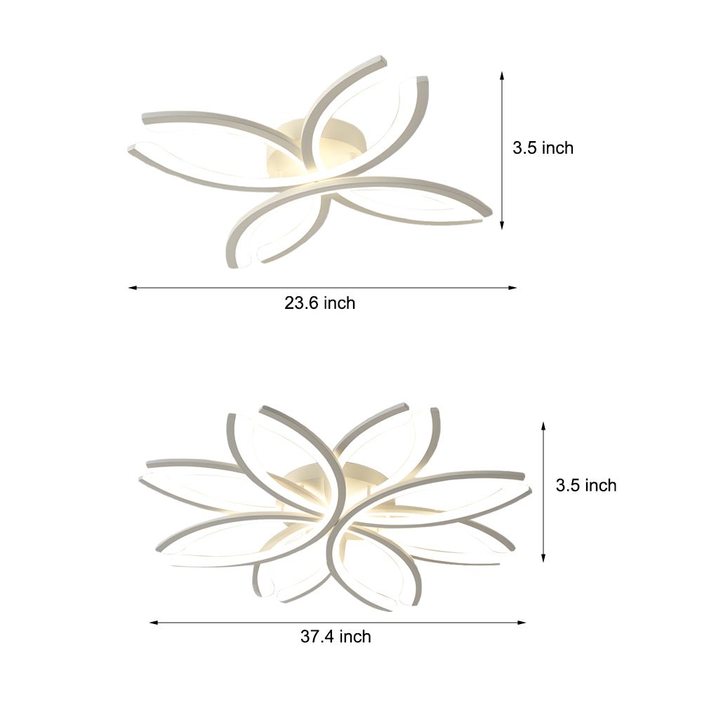 flower shaped led flush mount ceiling light fixture in whitegray for living room