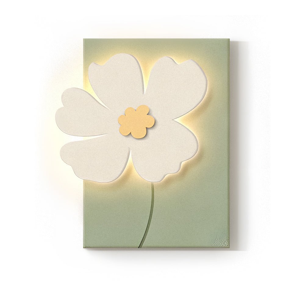 3D Sandstone Flower LED Wall Art — Frameless, USB, Remote Control, 16.1"×19.7" or 19.7"×23.6"