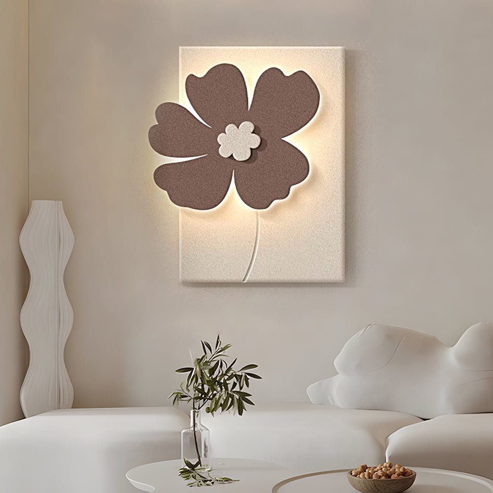 Three-Dimensional Sandstone Painting of Flowers with USB Remote - Decorative Artwork