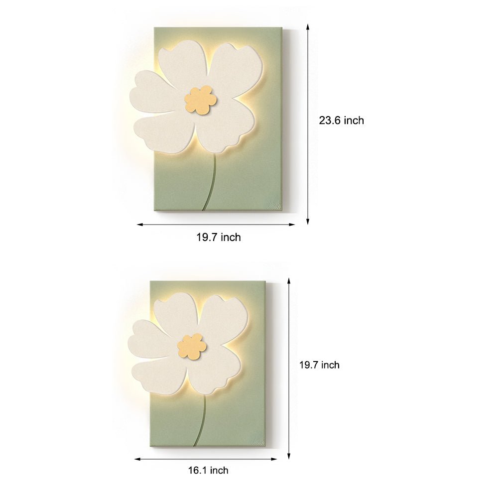 3D Sandstone Flower LED Wall Art — Frameless, USB, Remote Control, 16.1"×19.7" or 19.7"×23.6"