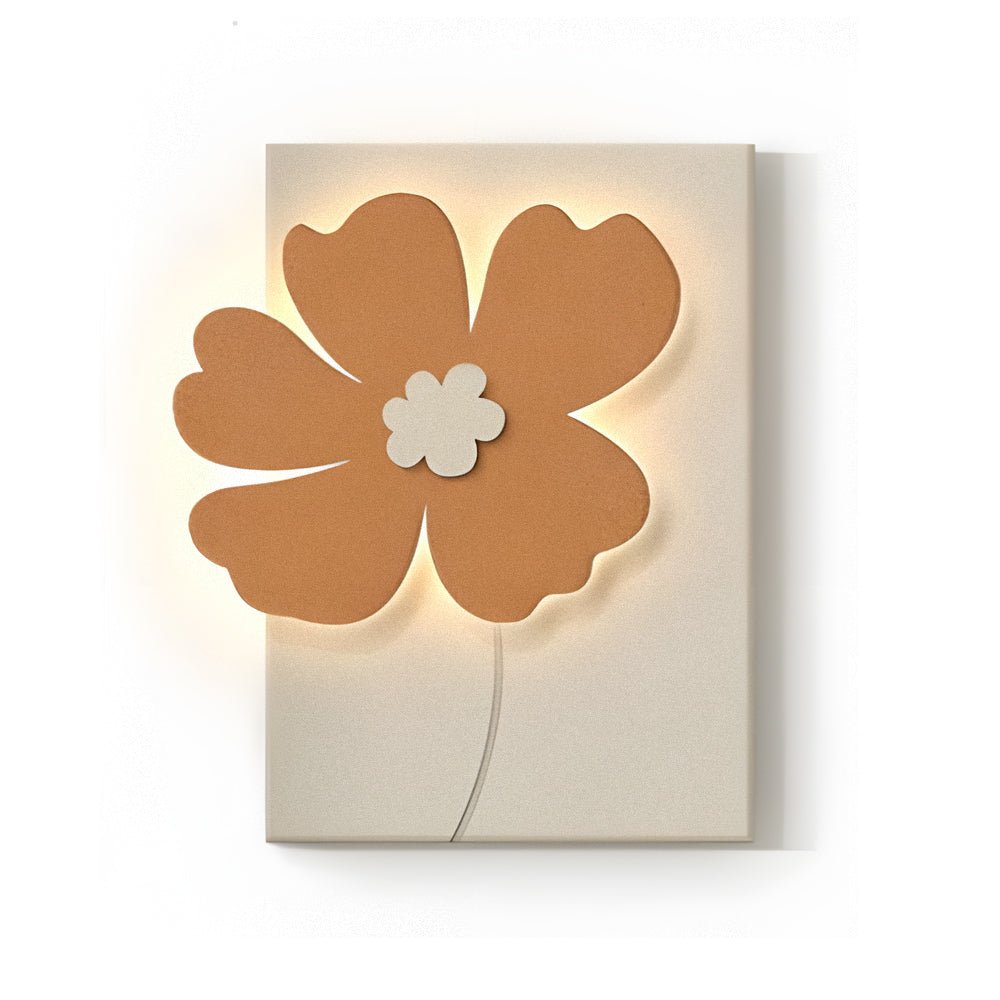 3D Sandstone Flower LED Wall Art — Frameless, USB, Remote Control, 16.1"×19.7" or 19.7"×23.6"