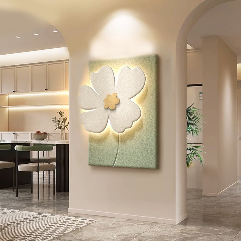 3D Sandstone Flower LED Wall Art — Frameless, USB, Remote Control, 16.1"×19.7" or 19.7"×23.6"