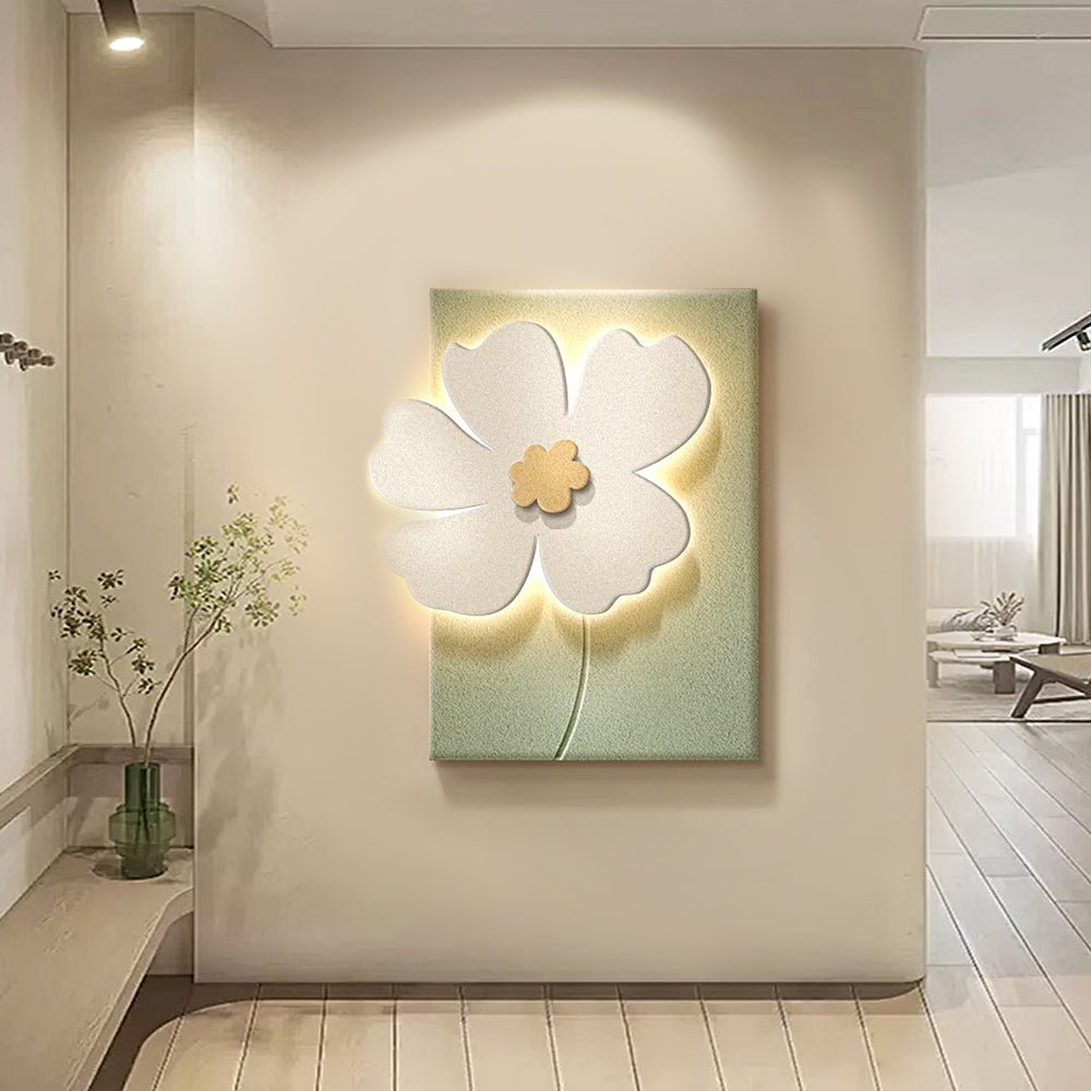 Three-Dimensional Sandstone Painting of Flowers with USB Remote - Decorative Artwork