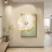 3D Sandstone Flower LED Wall Art — Frameless, USB, Remote Control, 16.1"×19.7" or 19.7"×23.6"