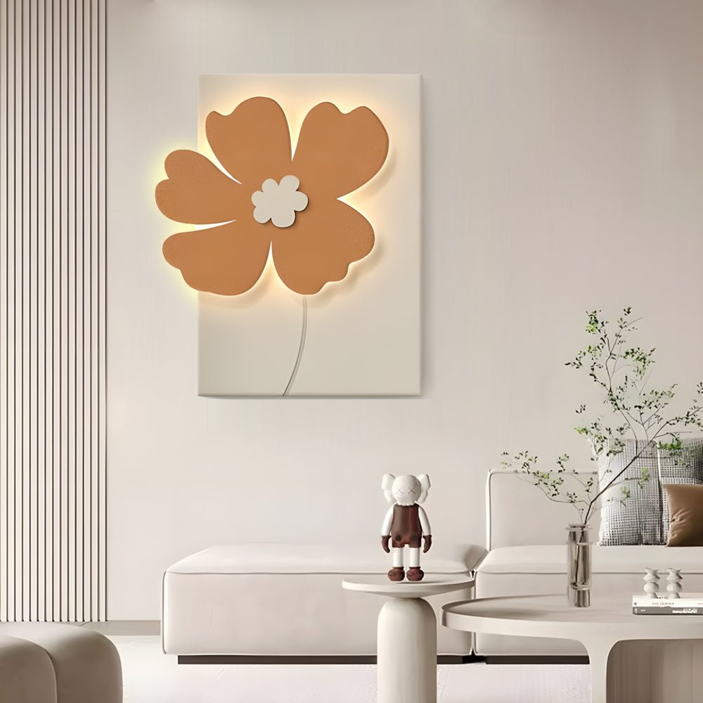 3D Sandstone Flower LED Wall Art — Frameless, USB, Remote Control, 16.1"×19.7" or 19.7"×23.6"