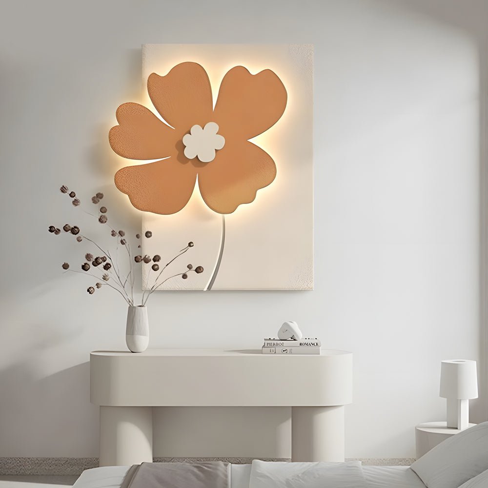 3D Sandstone Flower LED Wall Art — Frameless, USB, Remote Control, 16.1"×19.7" or 19.7"×23.6"
