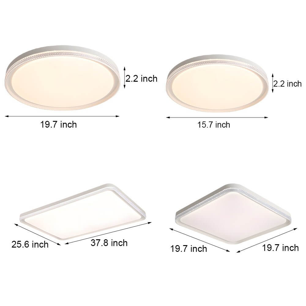 flush ceiling light with white acrylic led design