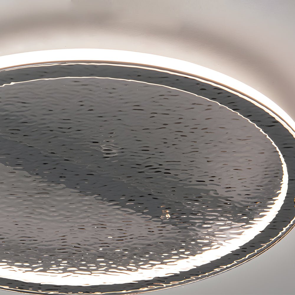 flush mount ceiling light with black glass and led