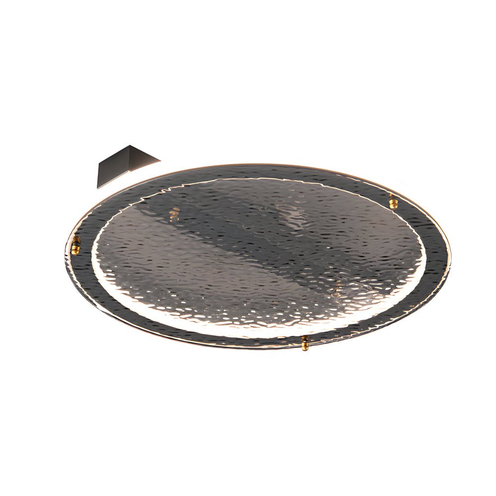 flush mount ceiling light with black glass and led