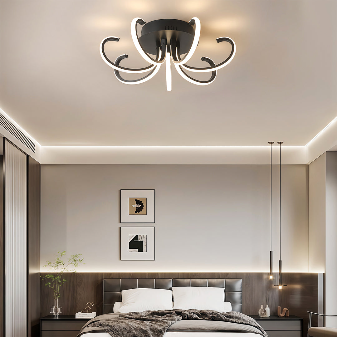 Minimalist LED Flush-Mount Ceiling Light — Silicone Shade, Dimmable 3000K–6000K, Remote Control, 19.7" or 29.5"