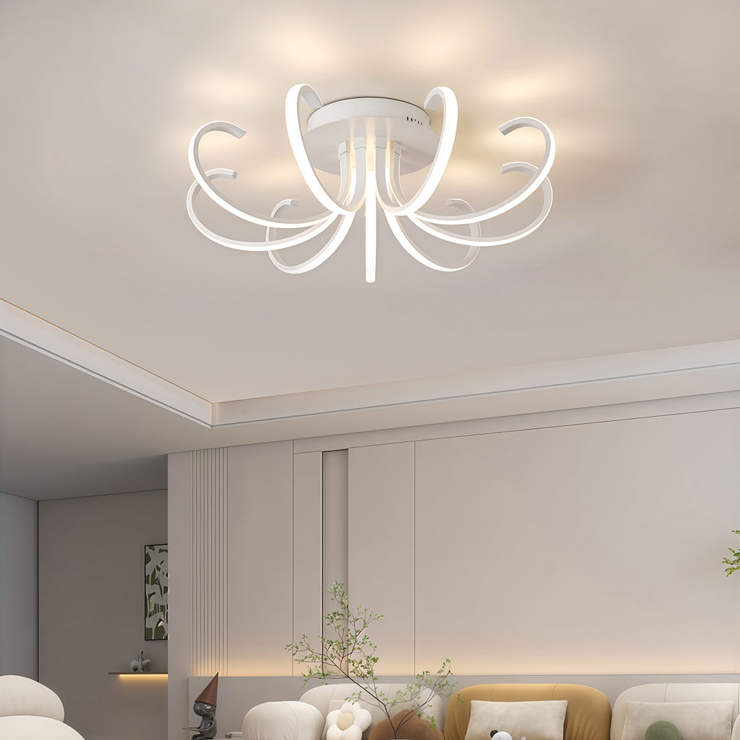 Minimalist LED Flush-Mount Ceiling Light — Silicone Shade, Dimmable 3000K–6000K, Remote Control, 19.7" or 29.5"