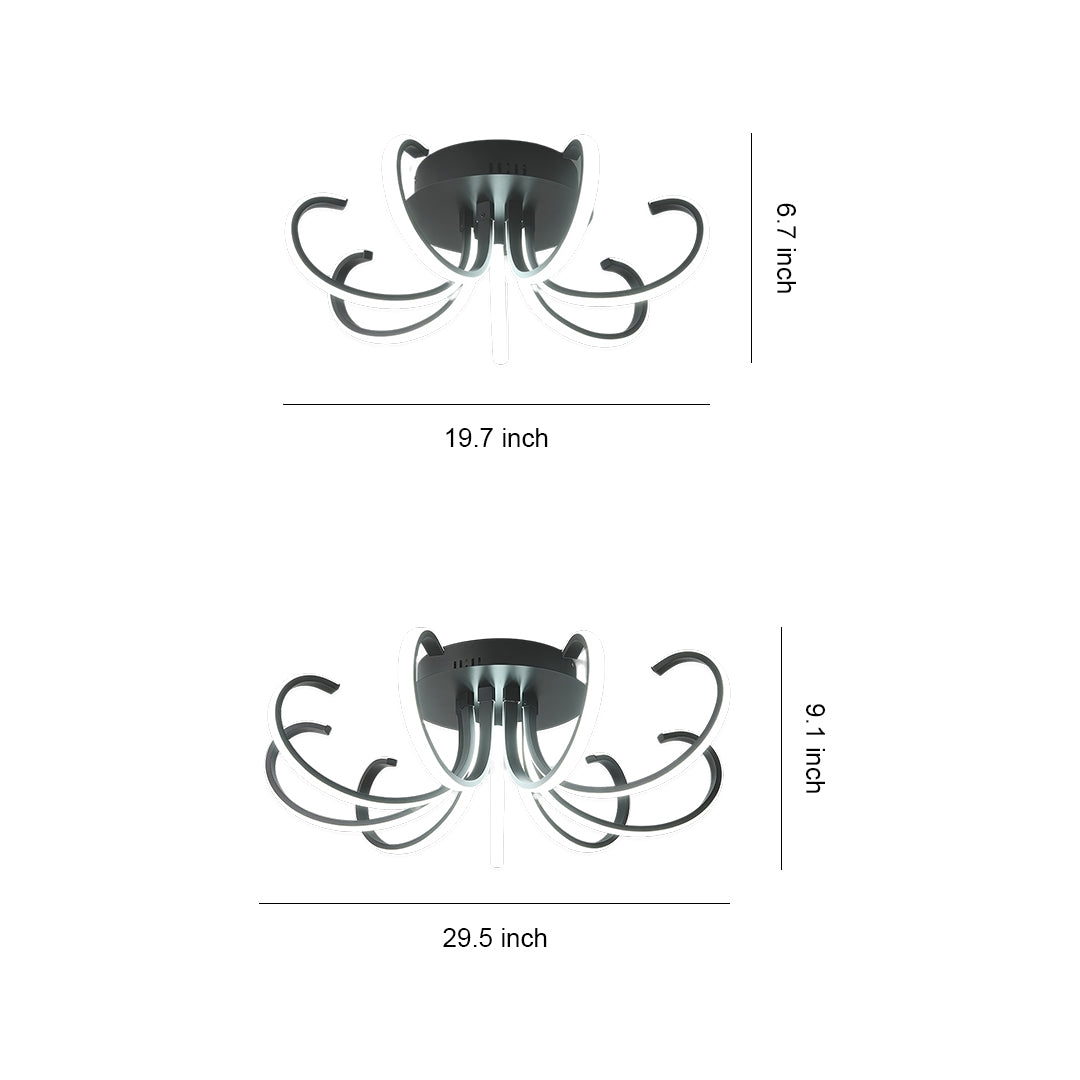 Minimalist LED Flush-Mount Ceiling Light — Silicone Shade, Dimmable 3000K–6000K, Remote Control, 19.7" or 29.5"